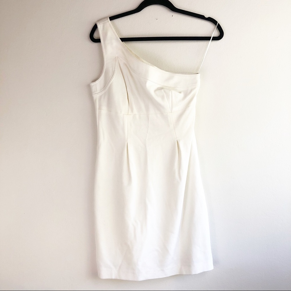 Trina Turk White One Shoulder Mini Dress
